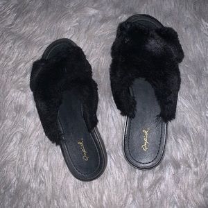 fluffy sandals